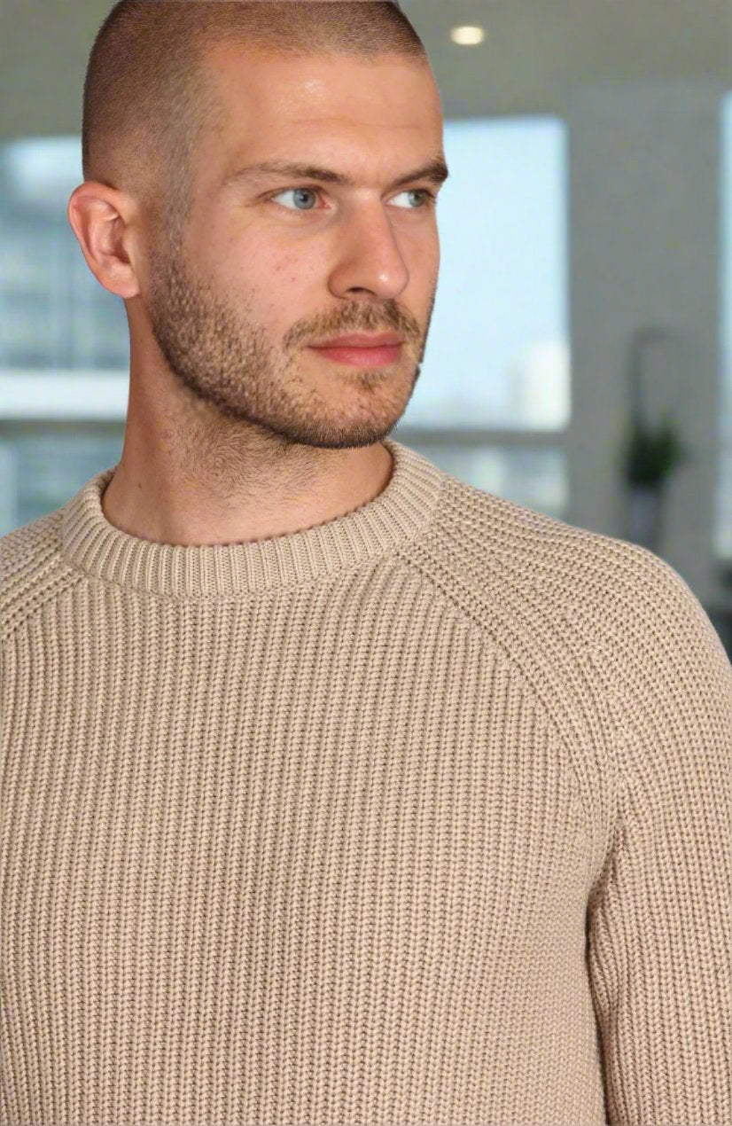 Cambridge Merino Crew Neck Jumper - Caramel