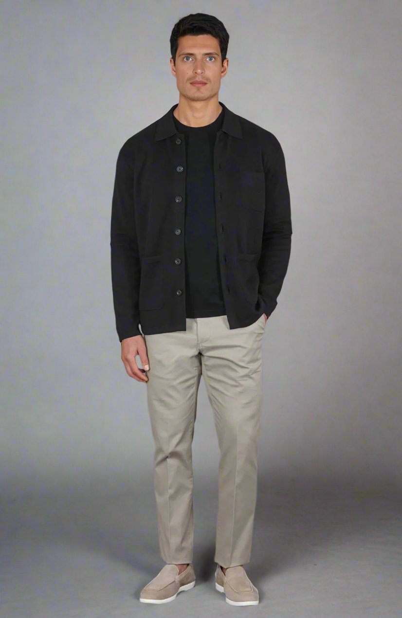 The Benjamin Knitted Overshirt - Black