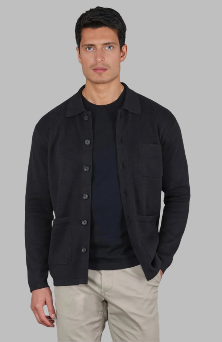 The Benjamin Knitted Overshirt - Black